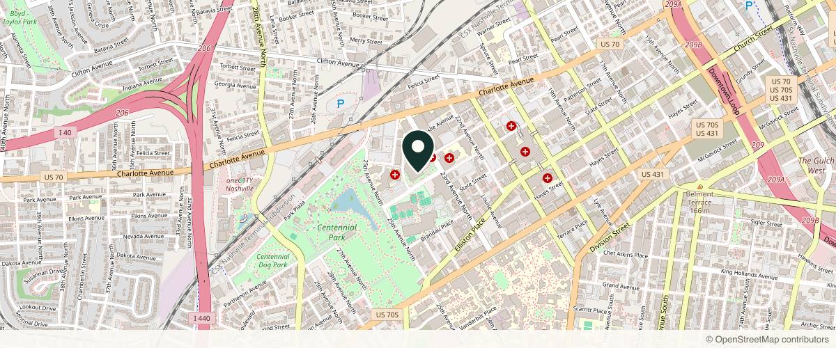 Map showing Green Hills Plastic Surgery, Stephen M. Davis, MD, FACS in Nashville, Tennessee