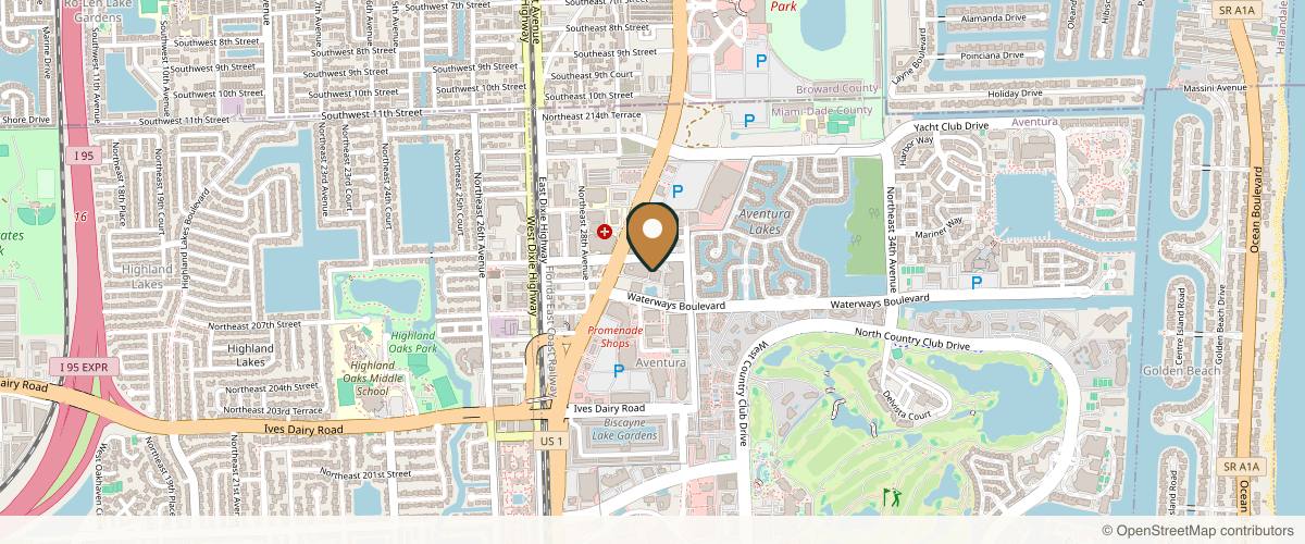 Map showing Gregory D. Lewen, M.D. in Aventura, Florida