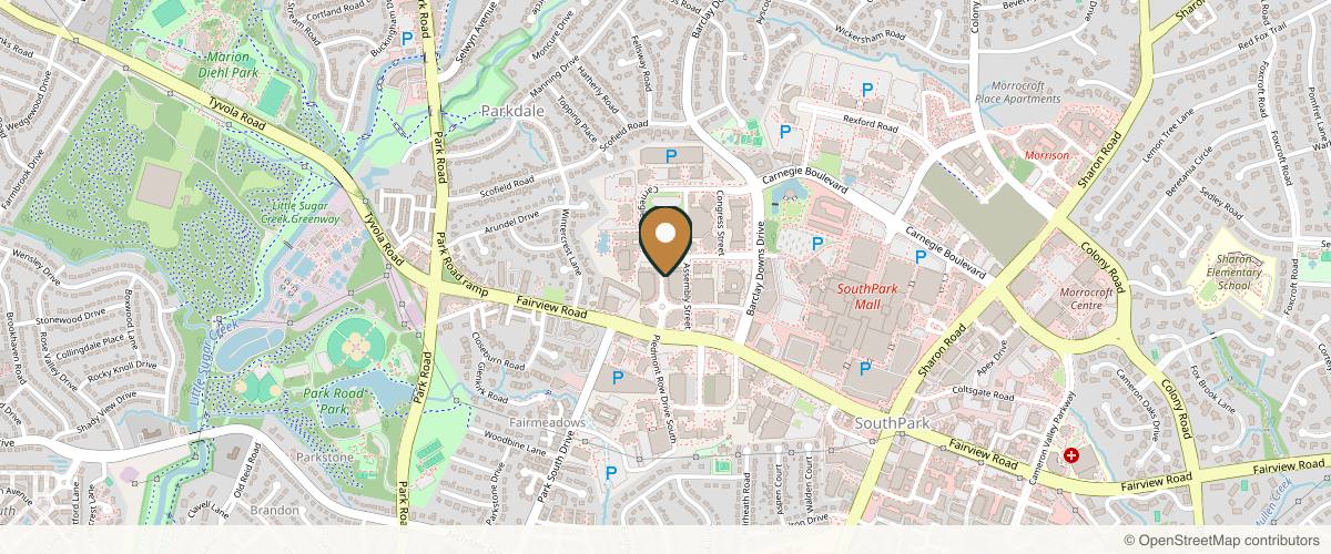 Map showing H/K/B Cosmetic Surgery in Charlotte, North Carolina
