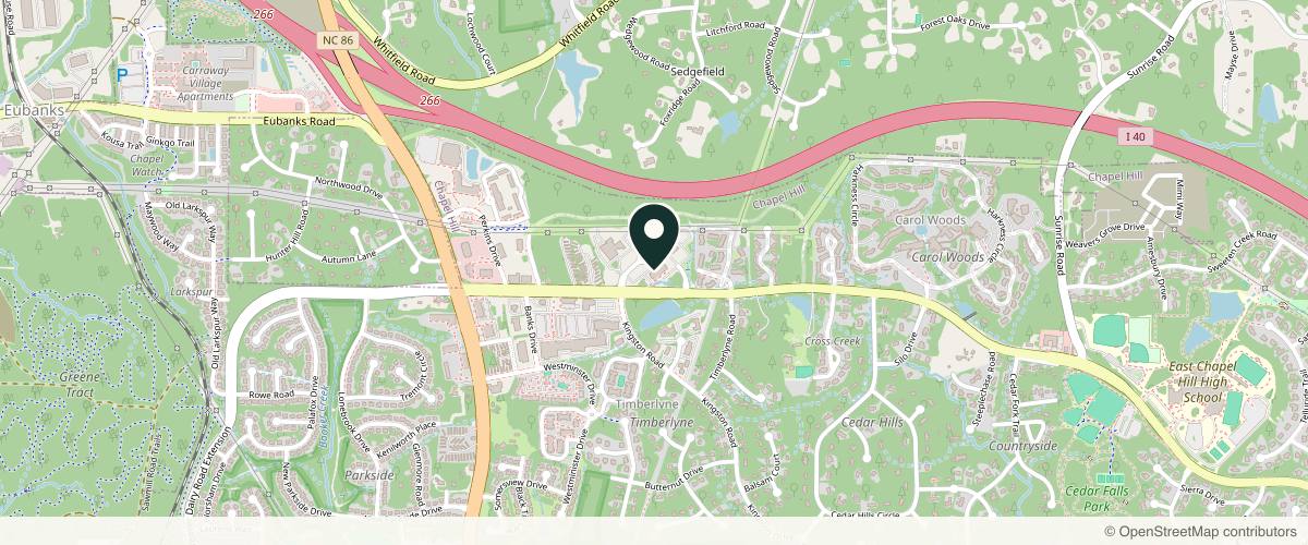 Map showing H/K/B Cosmetic Surgery in Durham, North Carolina