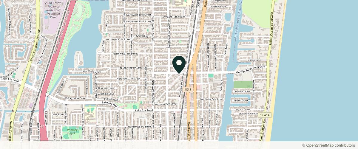 Map showing Hacker Dermatology in Delray Beach, Florida