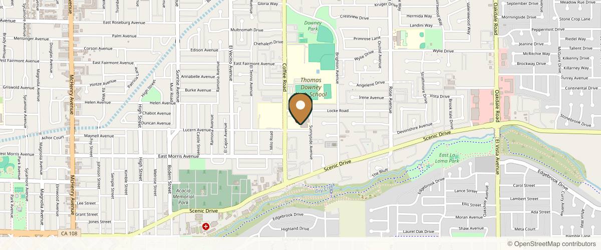 Map showing Hamid R Amirsheybani, M.D. FACS in Modesto, California