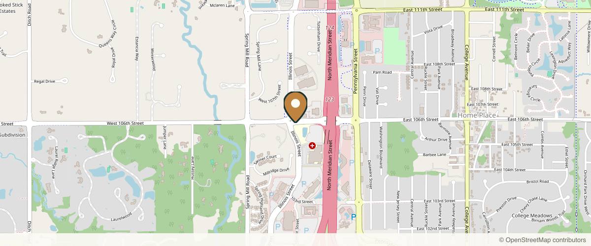 Map showing Hamilton Facial Plastic Surgery in Indianapolis, Indiana