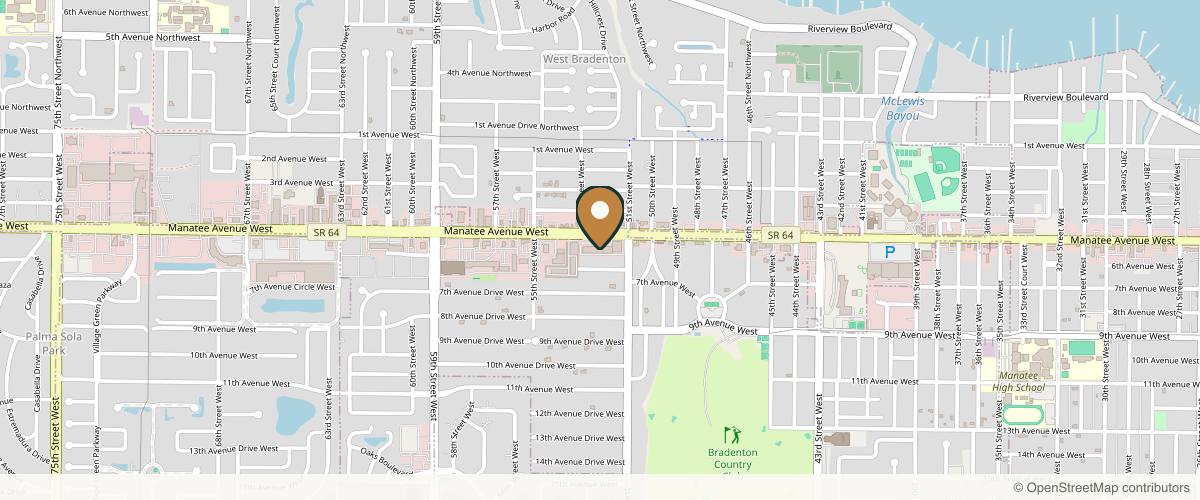Map showing Hamlin Robin R MD in Bradenton, Florida