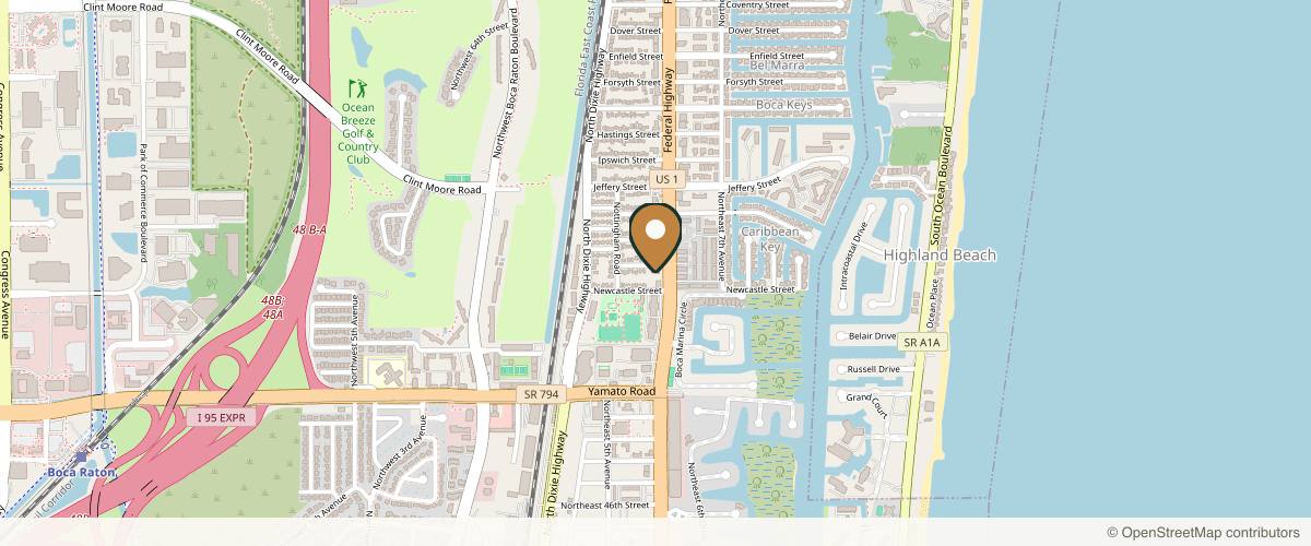 Map showing Handal Plastic Surgery: Dr Arthur G. Handal, MD in Boca Raton, Florida