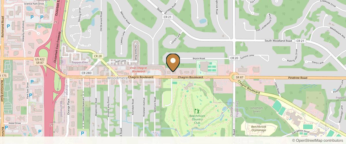 Map showing Harmych Facial Plastic Surgery in Cleveland, Ohio
