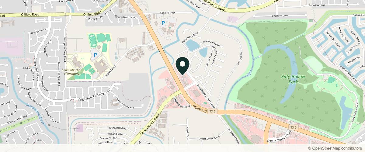 Map showing Harrison Dermatology in Sugar Land, Texas