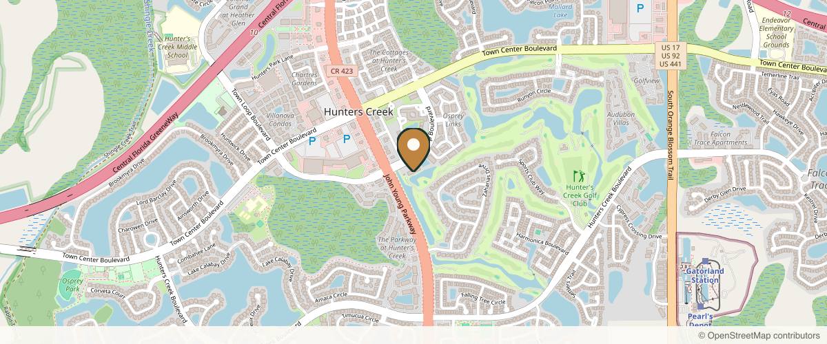 Map showing HCA Florida Plastic and Maxillofacial Surgery in Kissimmee, Florida