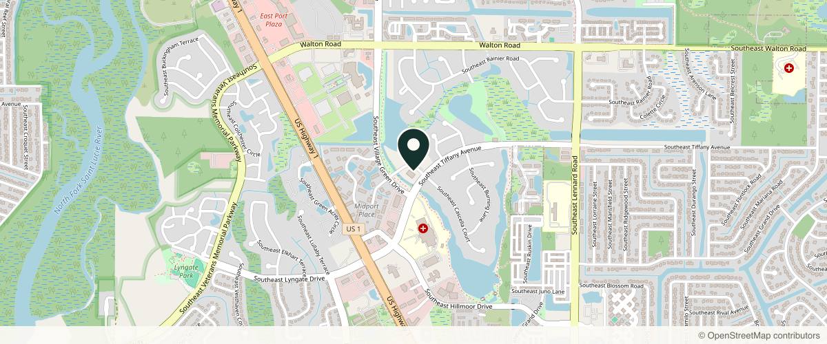 Map showing HCA Florida Treasure Coast Surgical Specialists - Port St. Lucie in Port St. Lucie, Florida