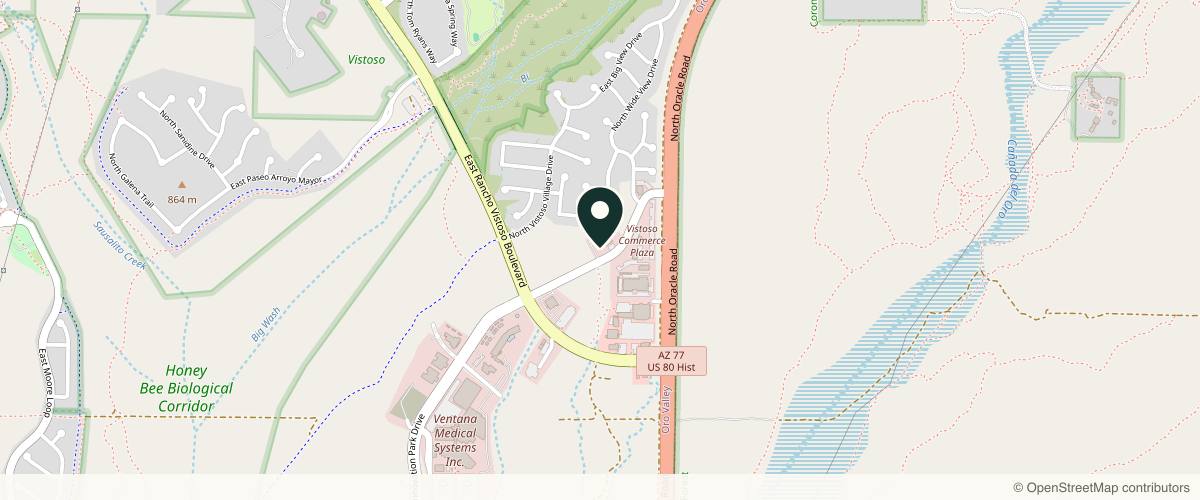 Map showing HealthySkin Medical and Cosmetic Dermatology in Tucson, Arizona