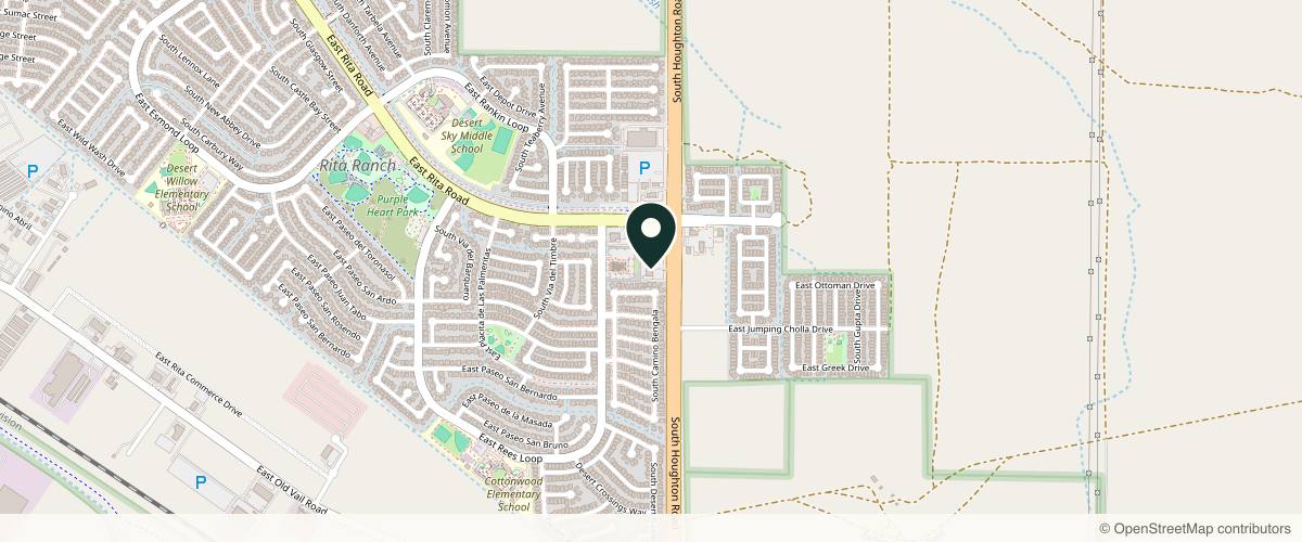 Map showing HealthySkin Medical & Cosmetic Dermatology in Tucson, Arizona