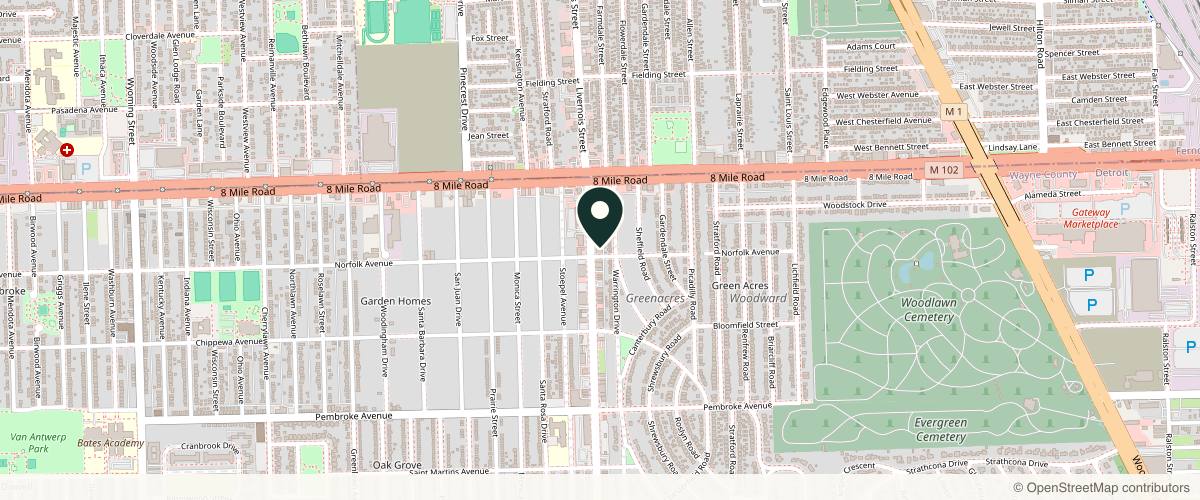 Map showing Heidelberg Dermatology Pc: Heidelberg Karen A MD in Detroit, Michigan
