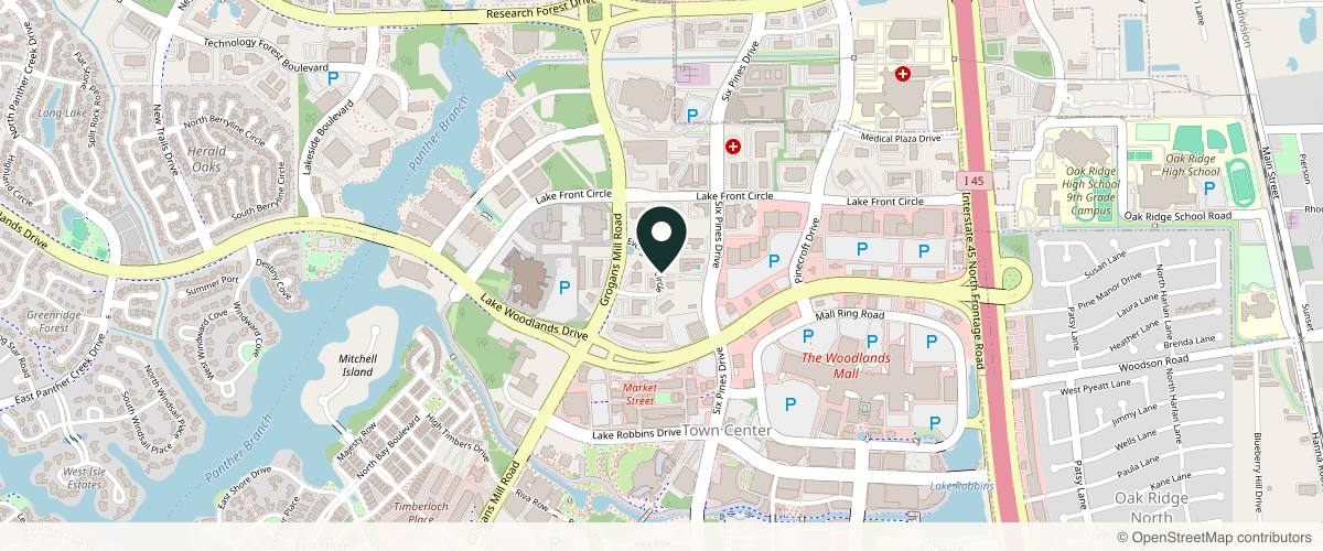 Map showing Heights Dermatology - The Woodlands in The Woodlands, Texas