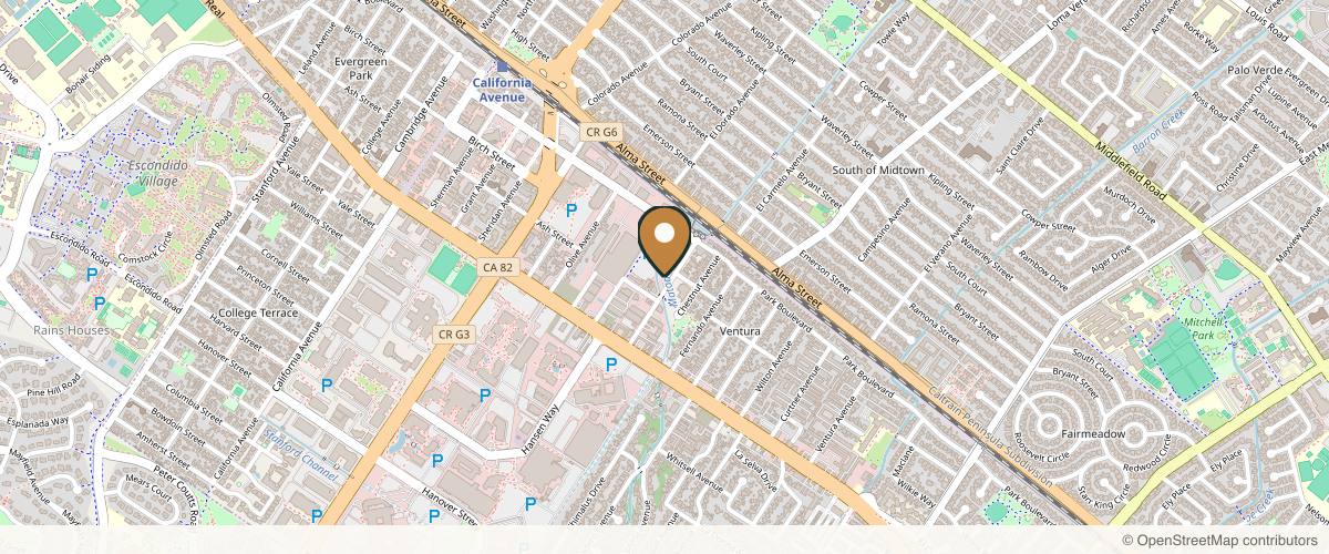 Map showing Hessler Plastic Surgery: Jill Hessler MD in Palo Alto, California