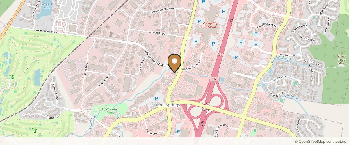 Map showing Higdon Plastic Surgery - Dr. Kent “Kye” Higdon in Franklin, Tennessee