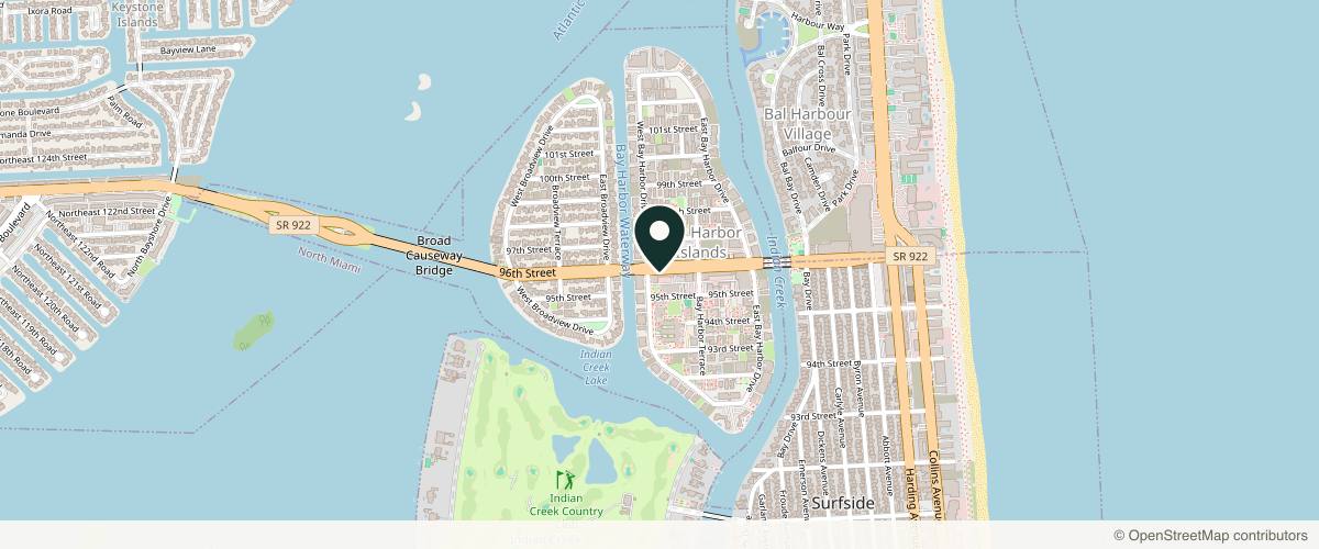 Map showing HMS Plastic Surgery: Harry M. Salinas, MD in Miami, Florida