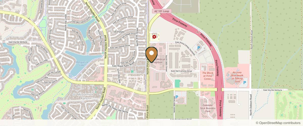 Map showing Hobgood Facial Plastic Surgery in Scottsdale, Arizona