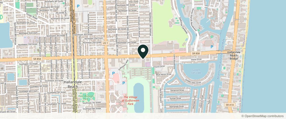 Map showing Hollywood Dermatology in Aventura, Florida