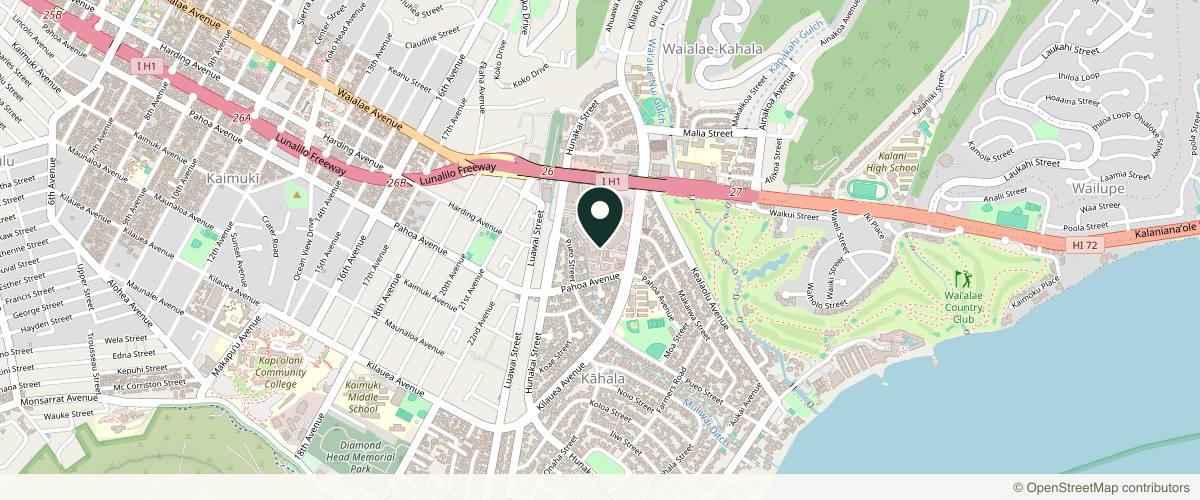 Map showing Honolulu Dermatology LLC : Amber Gill MD in Honolulu, Hawaii
