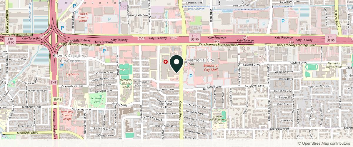 Map showing Houston Center for Facial Plastic Surgery in Houston, Texas