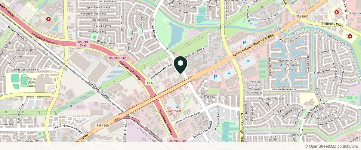 Map showing Houston Dermatology Specialists in Houston, Texas