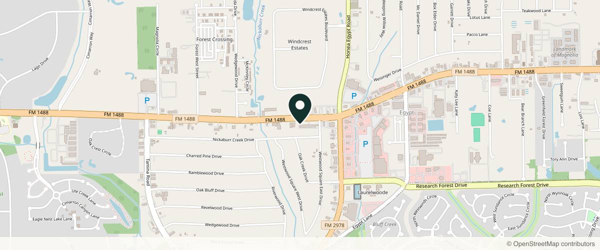 Map showing Houston Dermatology Specialists in The Woodlands, Texas