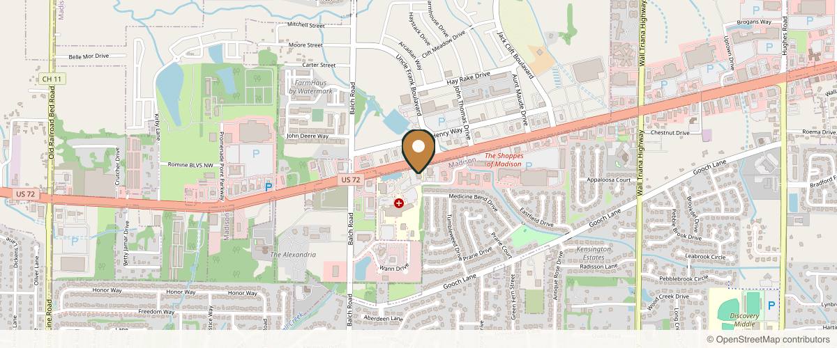 Map showing Huntsville Hospital Plastic & Reconstructive Surgery in Huntsville, Alabama