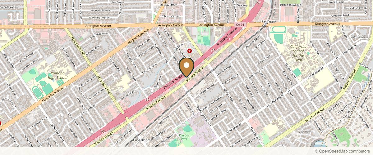 Map showing Imagine Plastic Surgery Center in Riverside, California