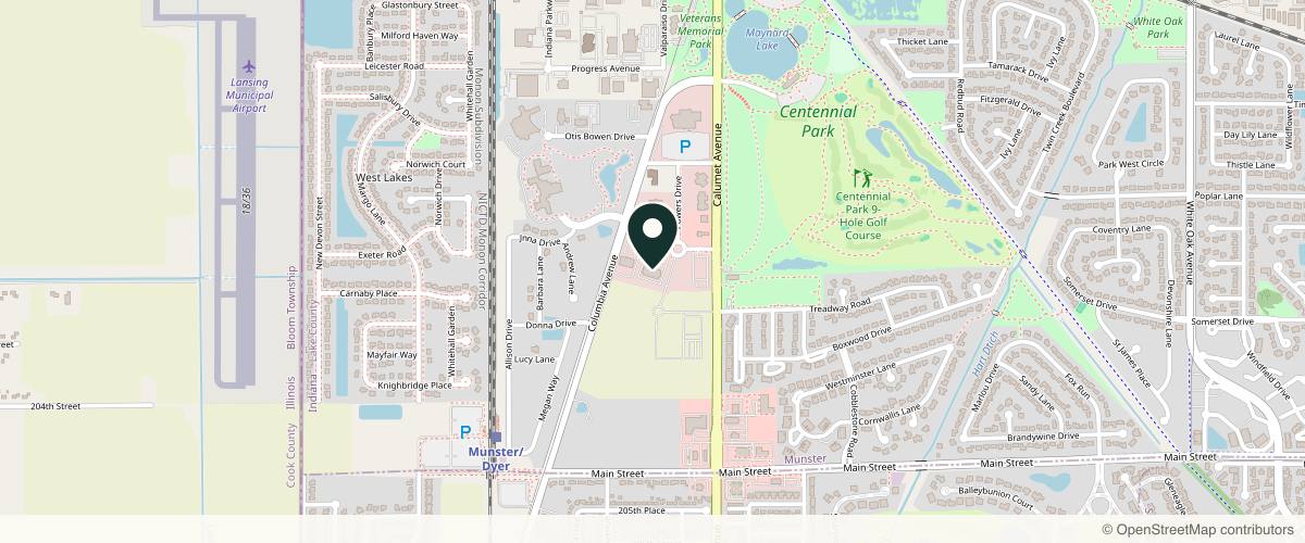 Map showing Indiana Plastic Surgery: David A. Robinson in South Bend, Indiana