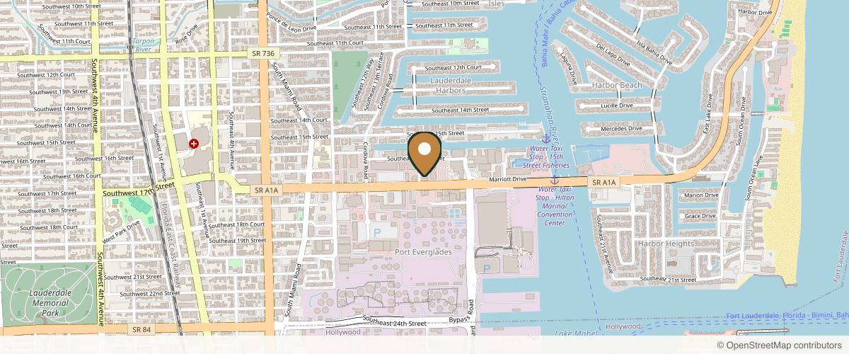Map showing Inspire Aesthetics in Fort Lauderdale, Florida