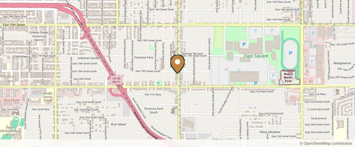 Map showing Institute for Beauty, Wellness & Regenerative Medicine in Tulsa, Oklahoma
