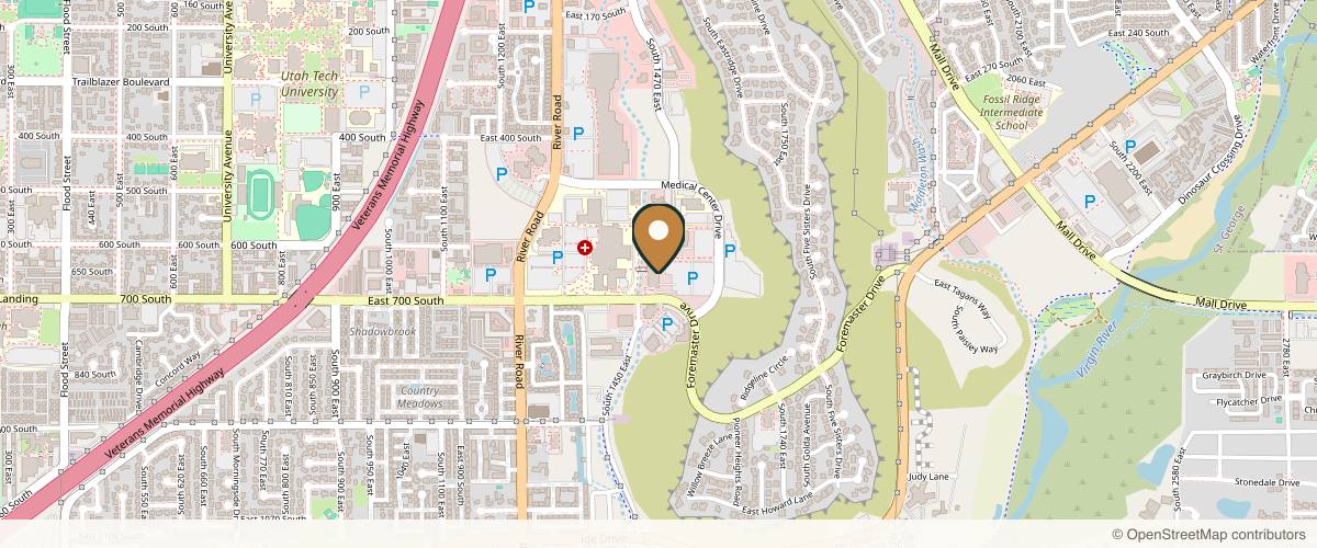 Map showing Intermountain Health Southern Utah Plastic Surgery Clinic in St. George, Utah