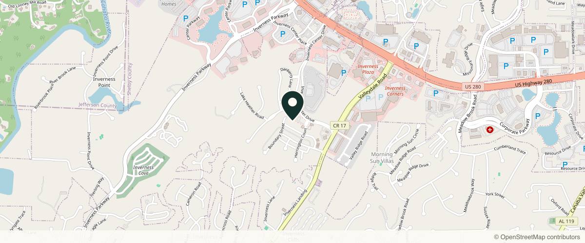 Map showing Inverness Dermatology & Laser in Birmingham, Alabama