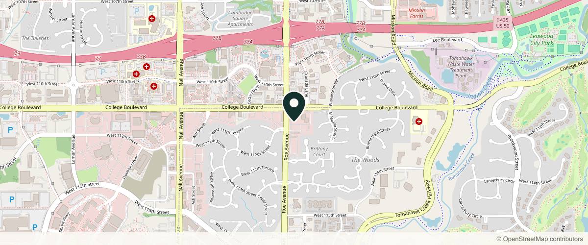 Map showing J. Douglas Cusick, M.D. F.A.C.S in Overland Park, Kansas