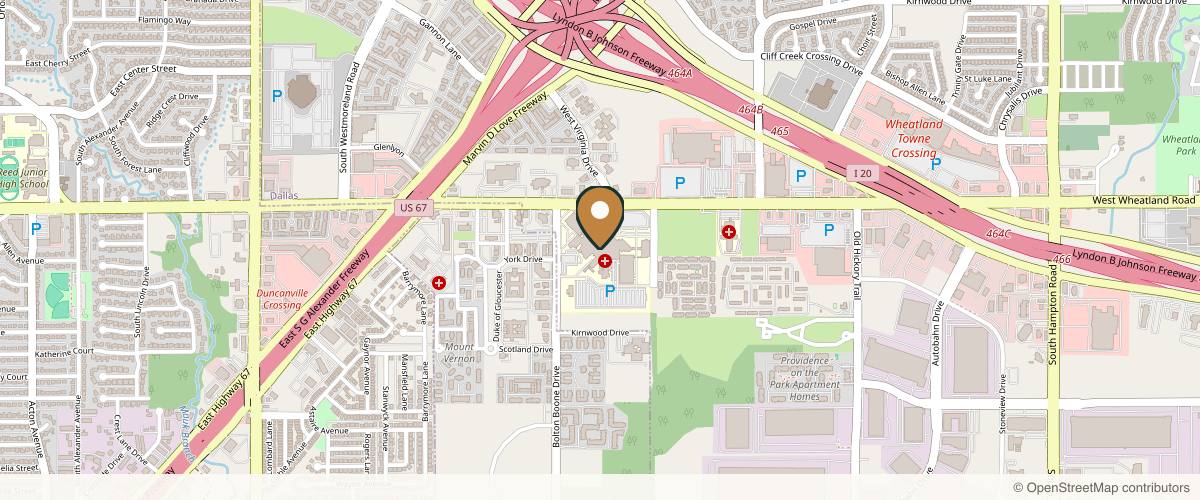 Map showing J Hopkins Plastic Surgery in Arlington, Texas