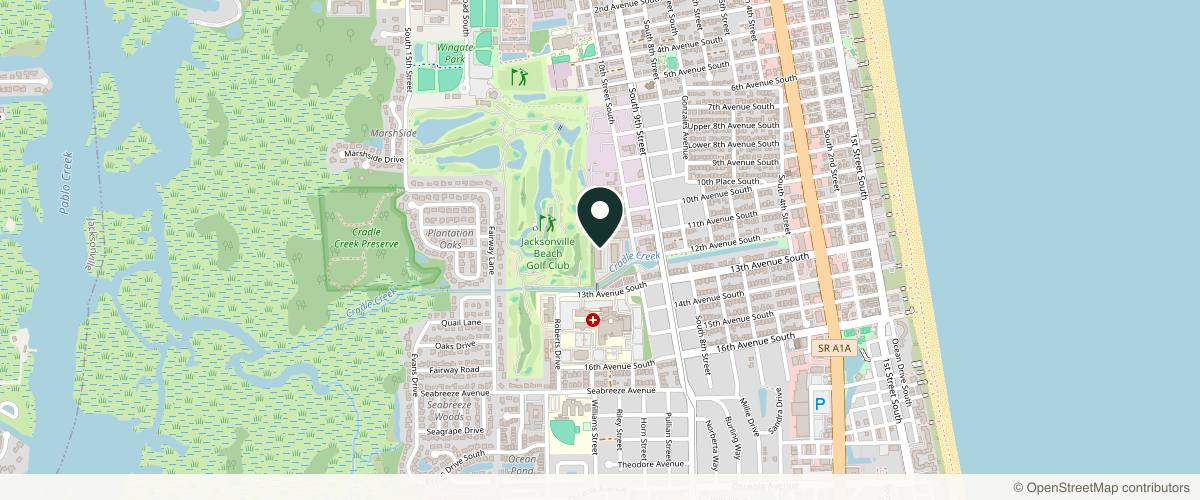 Map showing Jacksonville Beach Dermatology in Jacksonville, Florida