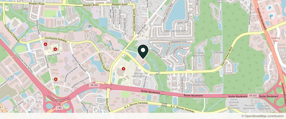 Map showing Jacksonville Dermatology Associates in Jacksonville, Florida