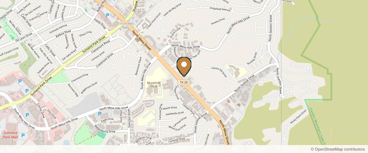 Map showing Jaime Aburto, MD, FACS in El Paso, Texas