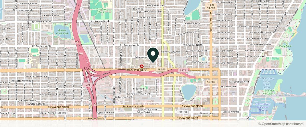 Map showing James B. Connors, MD in Tampa, Florida