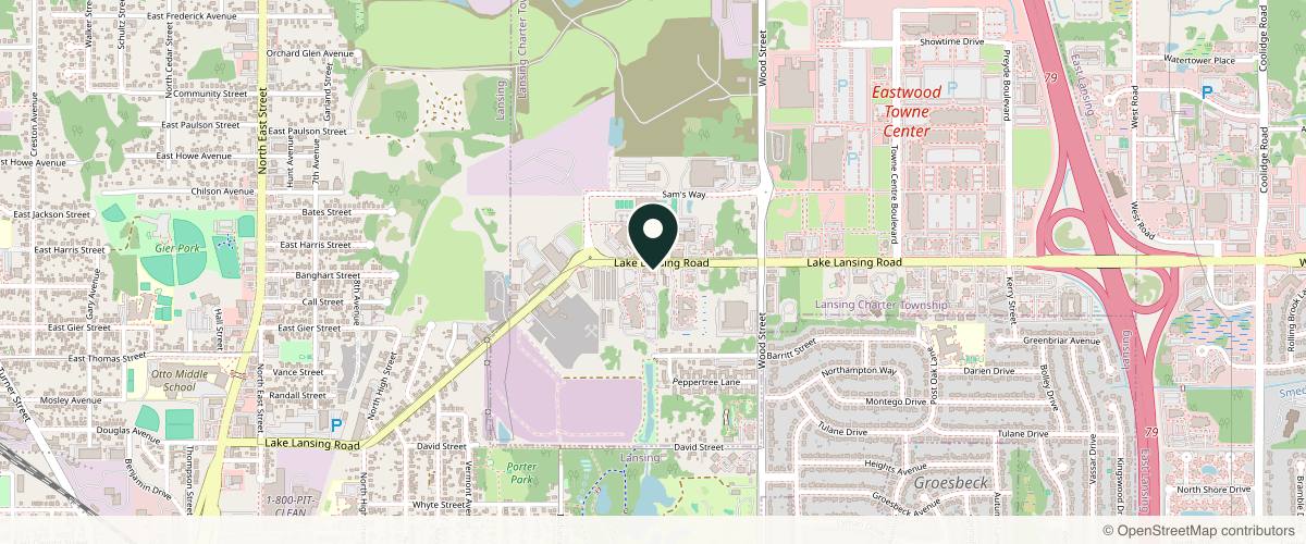 Map showing JAMES CLARKSON in Lansing, Michigan