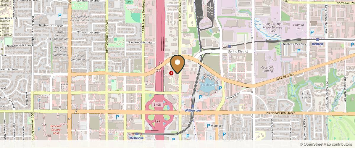 Map showing James M. Ridgway, MD, FACS in Bellevue, Washington
