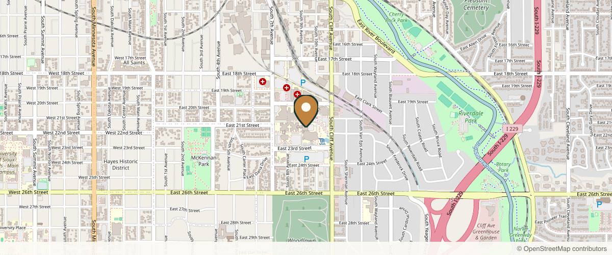 Map showing Jason D. Fowler, MD, PhD in Sioux Falls, South Dakota