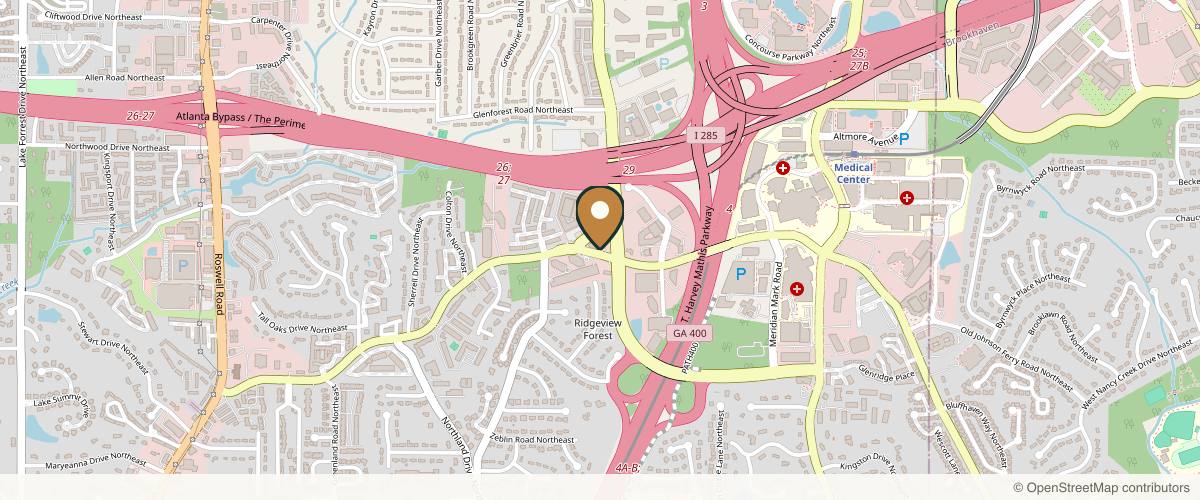 Map showing JC Plastic Surgery of Atlanta in Buckhead, Georgia