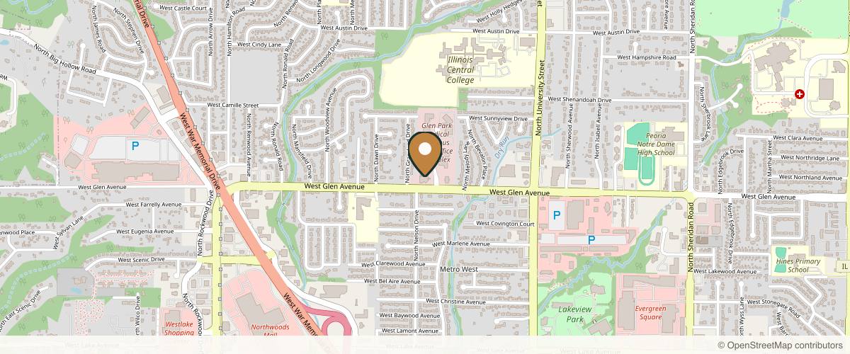 Map showing Jeffries James M MD in Peoria, Illinois
