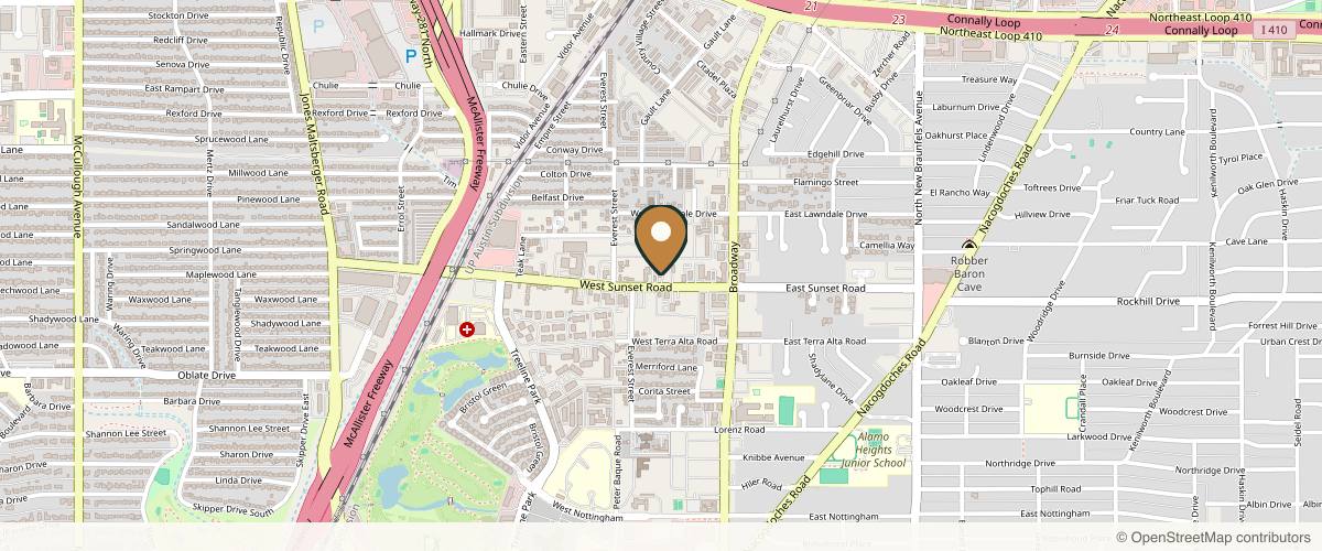 Map showing Jessica Belz, MD in San Antonio, Texas