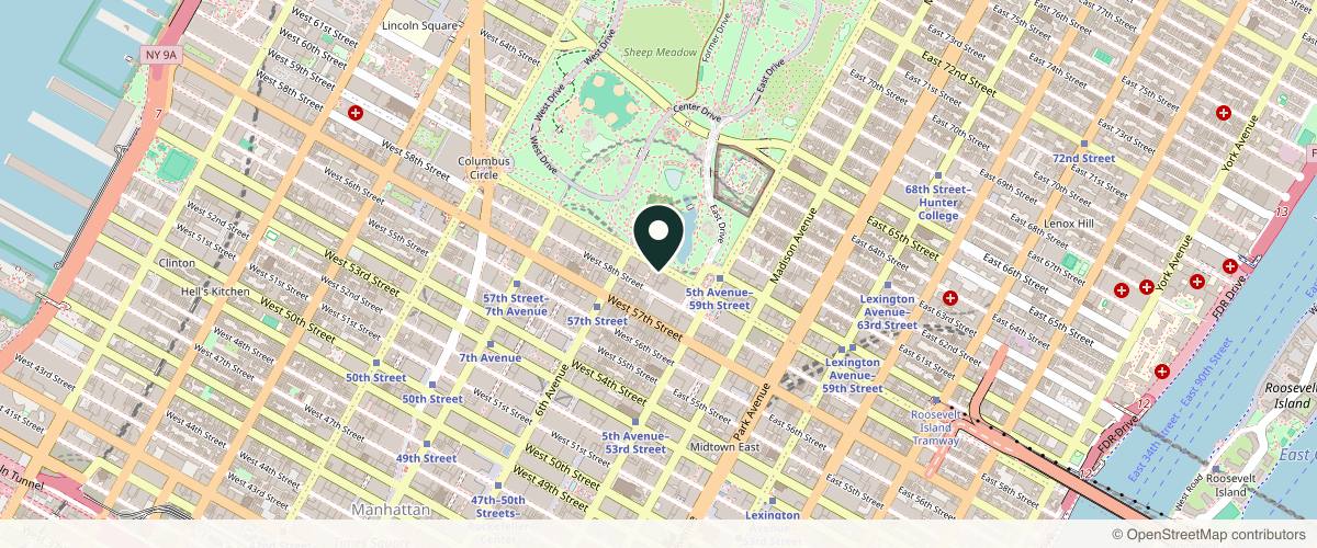 Map showing JK Facial Plastics - John Kang, MD in New York, New York