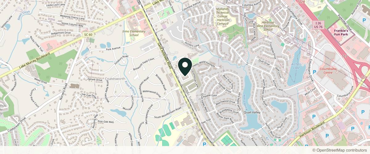 Map showing John A. Mouzakis, MD in Columbia, South Carolina