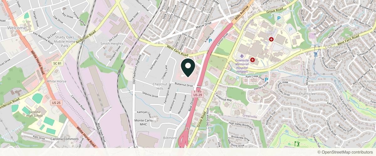 Map showing John Humeniuk, MD, FRCP in Greenville, South Carolina