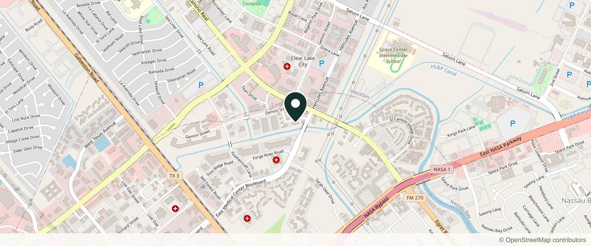 Map showing John LoMonaco, MD, FACS Plastic Surgery in Pearland, Texas