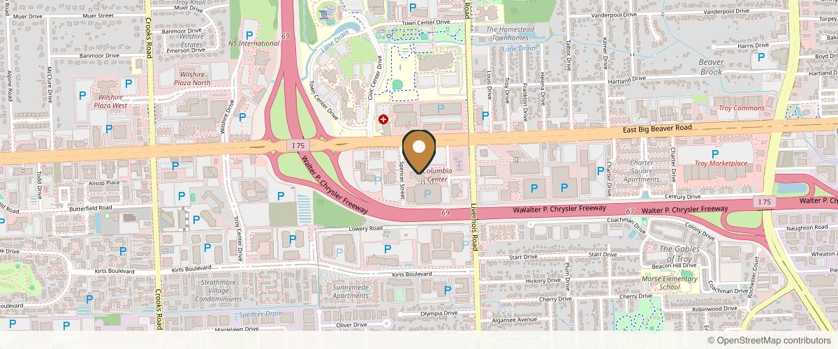 Map showing John M. Trupiano, MD, FACS in Detroit, Michigan